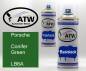 Preview: Porsche, Conifer Green, LB6A: 400ml Sprühdose + 400ml Klarlack - Set, von ATW Autoteile West.